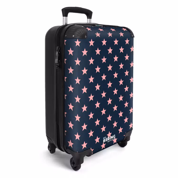 Koffer - Muster – Sterne – Rosa - Patroon - Sterren - Roze NBS - Handbagage koffer - Vrouwen middel