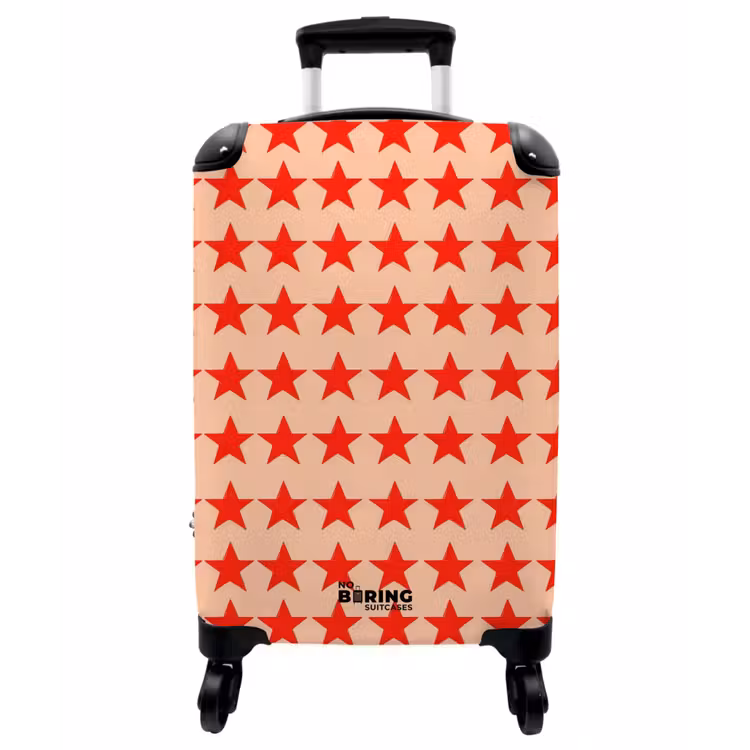 Koffer - Muster – Sterne – Rot - Patroon - Sterren - Rood NBS - Handbagage koffer - Vrouwen middel