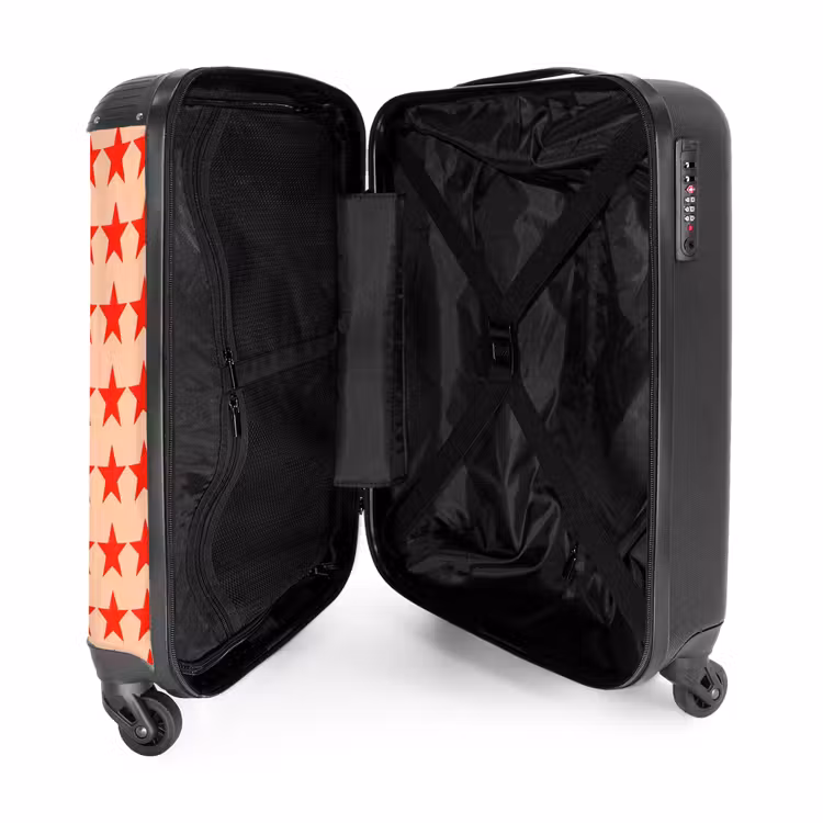 Koffer - Muster – Sterne – Rot - Patroon - Sterren - Rood NBS - Handbagage koffer - Vrouwen middel