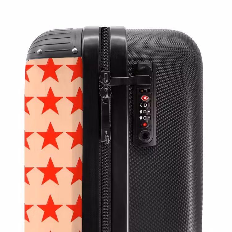 Koffer - Muster – Sterne – Rot - Patroon - Sterren - Rood NBS - Handbagage koffer - Vrouwen middel