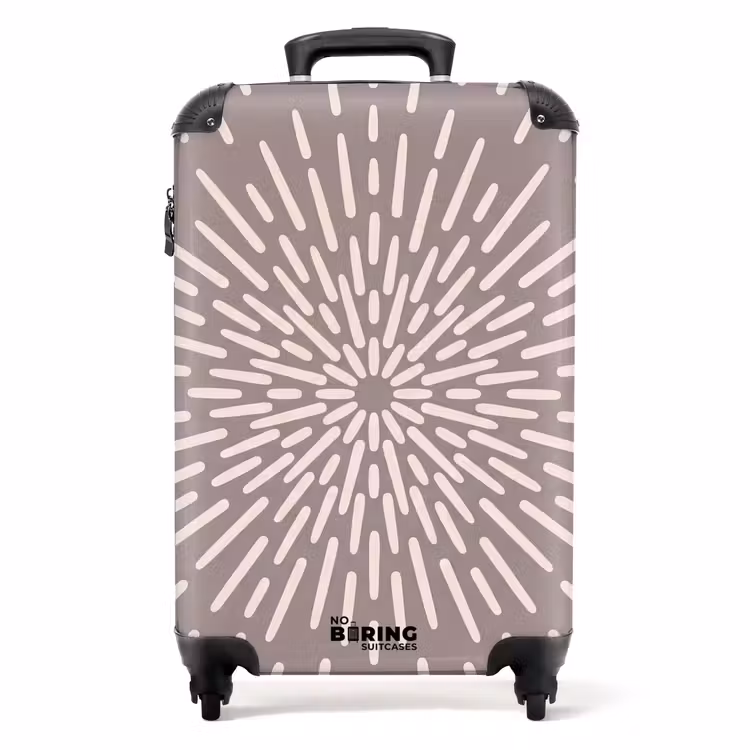 Koffer - Muster – Strahlen – Abstrakt – Modern – Grau - Patroon - Stralen - Abstract - Modern - Grijs NBS - Handbagage koffer - Volwassenen Unisex middel