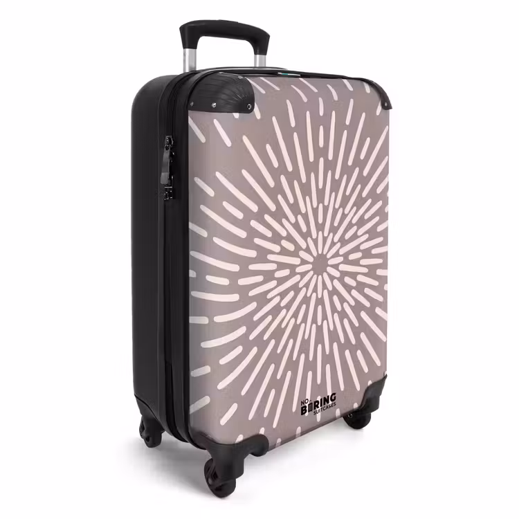Koffer - Muster – Strahlen – Abstrakt – Modern – Grau - Patroon - Stralen - Abstract - Modern - Grijs NBS - Handbagage koffer - Volwassenen Unisex middel