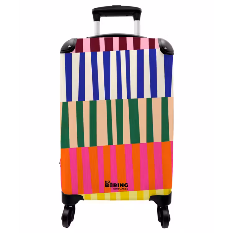 Koffer - Muster – Streifen – Abstrakt – Modern – Bunt - Patroon - Strepen - Abstract - Modern - Kleurrijk NBS - Handbagage koffer - Vrouwen middel
