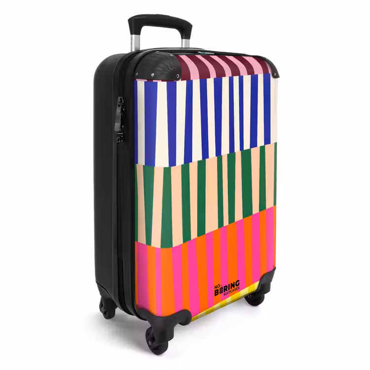 Koffer - Muster – Streifen – Abstrakt – Modern – Bunt - Patroon - Strepen - Abstract - Modern - Kleurrijk NBS - Handbagage koffer - Vrouwen middel