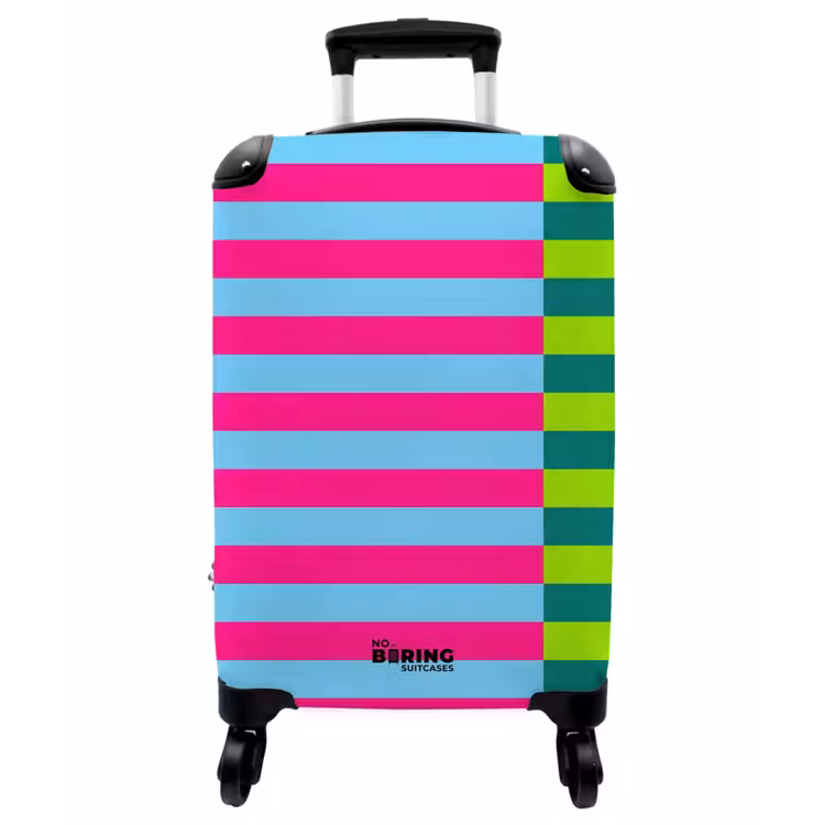 Koffer - Muster – Streifen – Modern – Abstrakt – Bunt - Patroon - Strepen - Modern - Abstract - Kleurrijk NBS - Handbagage koffer - Vrouwen middel