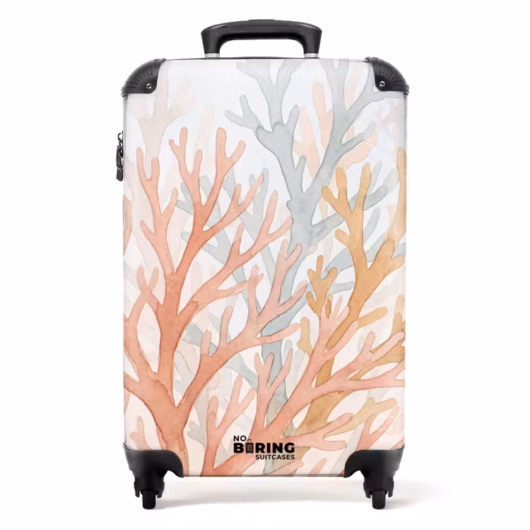 Koffer - Natur – Abstrakt – Aquarell – Organisch – Warm - Natuur - Abstract - Aquarel - Organisch - Warm NBS - Handbagage koffer - Volwassenen Unisex middel