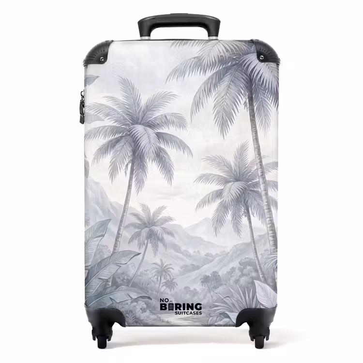 Koffer - Natur – Baum – Tropisch – Landschaft – Blau - Natuur - Boom - Tropisch - Landschap - Blauw NBS - Handbagage koffer - Volwassenen Unisex middel