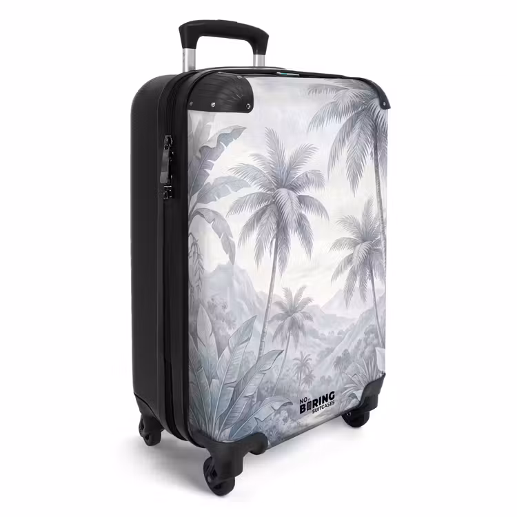Koffer - Natur – Baum – Tropisch – Landschaft – Blau - Natuur - Boom - Tropisch - Landschap - Blauw NBS - Handbagage koffer - Volwassenen Unisex middel