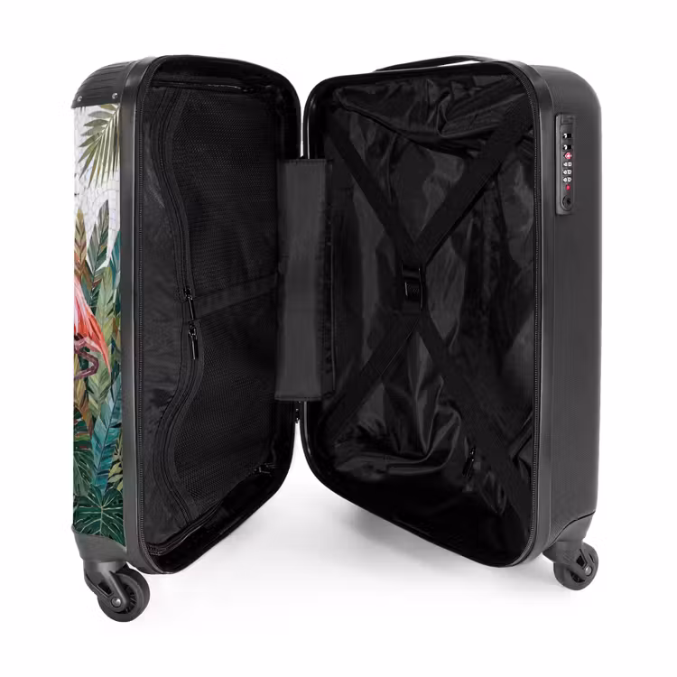 Koffer - Natur – Blätter – Abstrakt – Grün – Vogel - Natuur - Bladeren - Abstract - Groen - Vogel NBS - Handbagage koffer - Volwassenen Unisex middel