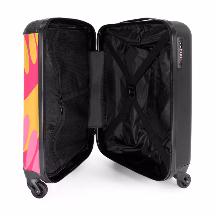 Koffer - Natur – Blätter – Abstrakt – Rosa – Gelb - Natuur - Bladeren - Abstract - Roze - Geel NBS - Handbagage koffer - Vrouwen middel