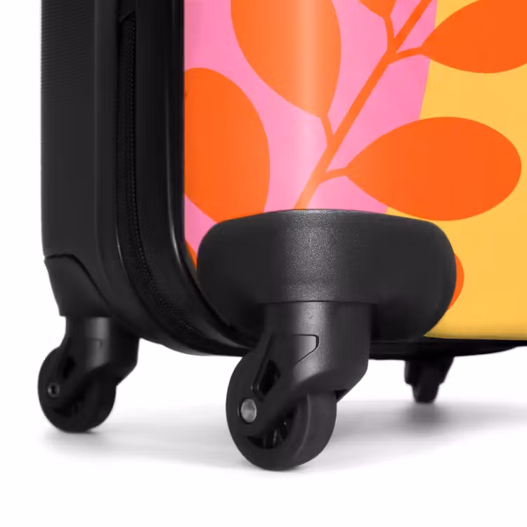 Koffer - Natur – Blätter – Abstrakt – Rosa – Gelb - Natuur - Bladeren - Abstract - Roze - Geel NBS - Handbagage koffer - Vrouwen middel
