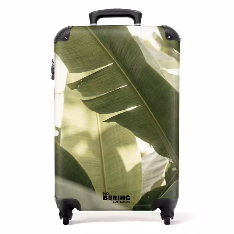 Koffer - Natur – Blätter – Grün – Tropisch – Detail - Natuur - Bladeren - Groen - Tropisch - Detail NBS - Handbagage koffer - Volwassenen Unisex middel