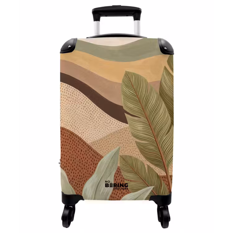 Koffer - Natur – Blätter – Landschaft – Abstrakt – Erdtöne - Natuur - Bladeren - Landschap - Abstract - Aardetinten NBS - Handbagage koffer - Vrouwen middel