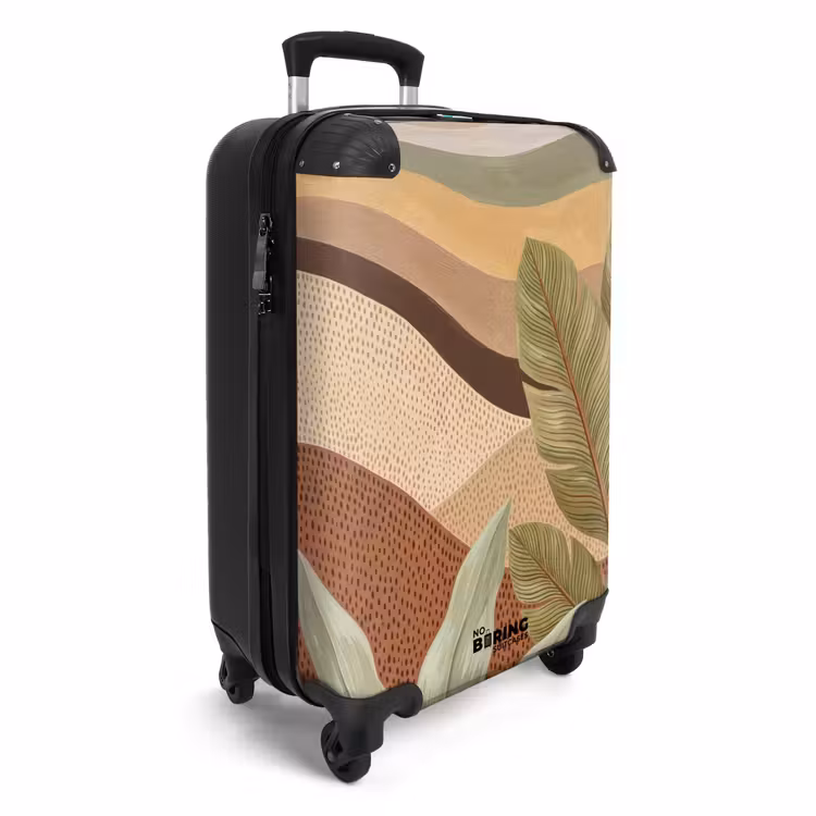 Koffer - Natur – Blätter – Landschaft – Abstrakt – Erdtöne - Natuur - Bladeren - Landschap - Abstract - Aardetinten NBS - Handbagage koffer - Vrouwen middel