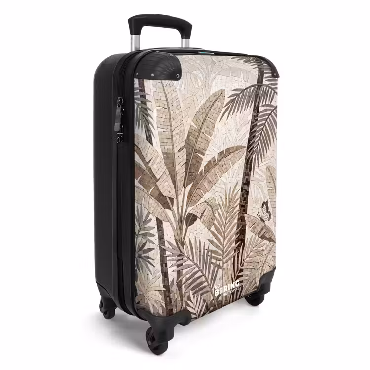 Koffer - Natur – Blätter – Landschaft – Mosaik – Beige - Natuur - Bladeren - Landschap - Mozaïek - Beige NBS - Handbagage koffer - Volwassenen Unisex middel