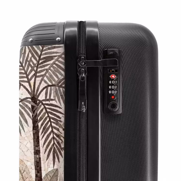 Koffer - Natur – Blätter – Landschaft – Mosaik – Beige - Natuur - Bladeren - Landschap - Mozaïek - Beige NBS - Handbagage koffer - Volwassenen Unisex middel