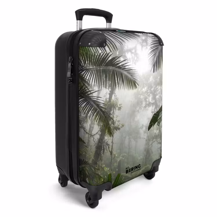 Koffer - Natur – Dschungel – Nebel – Grün – Blätter - Natuur - Jungle - Mist - Groen - Bladeren NBS - Handbagage koffer - Volwassenen Unisex middel
