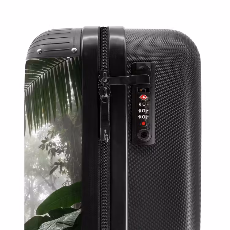 Koffer - Natur – Dschungel – Nebel – Grün – Blätter - Natuur - Jungle - Mist - Groen - Bladeren NBS - Handbagage koffer - Volwassenen Unisex middel