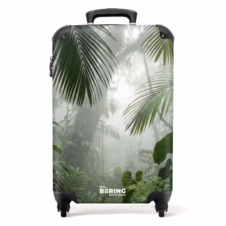 Koffer - Natur – Dschungel – Nebel – Tropisch – Grün - Natuur - Jungle - Mist - Tropisch - Groen NBS - Handbagage koffer - Volwassenen Unisex middel