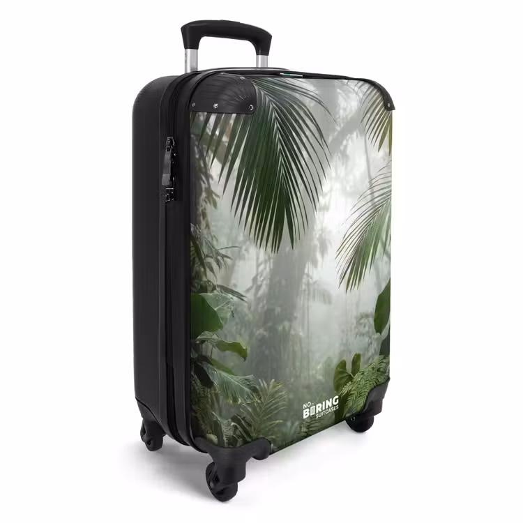 Koffer - Natur – Dschungel – Nebel – Tropisch – Grün - Natuur - Jungle - Mist - Tropisch - Groen NBS - Handbagage koffer - Volwassenen Unisex middel