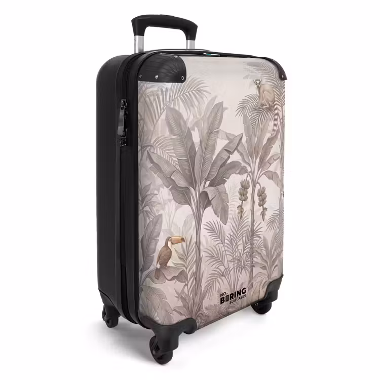 Koffer - Natur – Dschungel – Ringelschwanz-Lemur – Braun - Natuur - Jungle - Ringstaartmaki - Bruin NBS - Handbagage koffer - Volwassenen Unisex middel