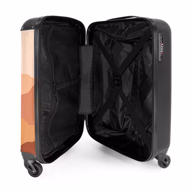 Koffer - Natur – Hügel – Abstrakt – Modern – Orange - Natuur - Heuvels - Abstract - Modern - Oranje NBS - Handbagage koffer - Vrouwen middel