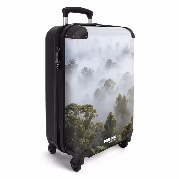 Koffer - Natur – Nebel – Wald – Morgen – Gold - Natuur - Mist - Bos - Ochtend - Goud NBS - Handbagage koffer - Volwassenen Unisex middel