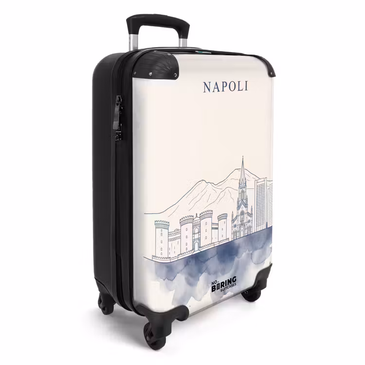 Koffer - Neapel – Skyline – Italien – Strichzeichnung – Aquarell - Napels - Skyline - Italie - Lijntekening - Aquarel NBS - Handbagage koffer - Volwassenen Unisex middel