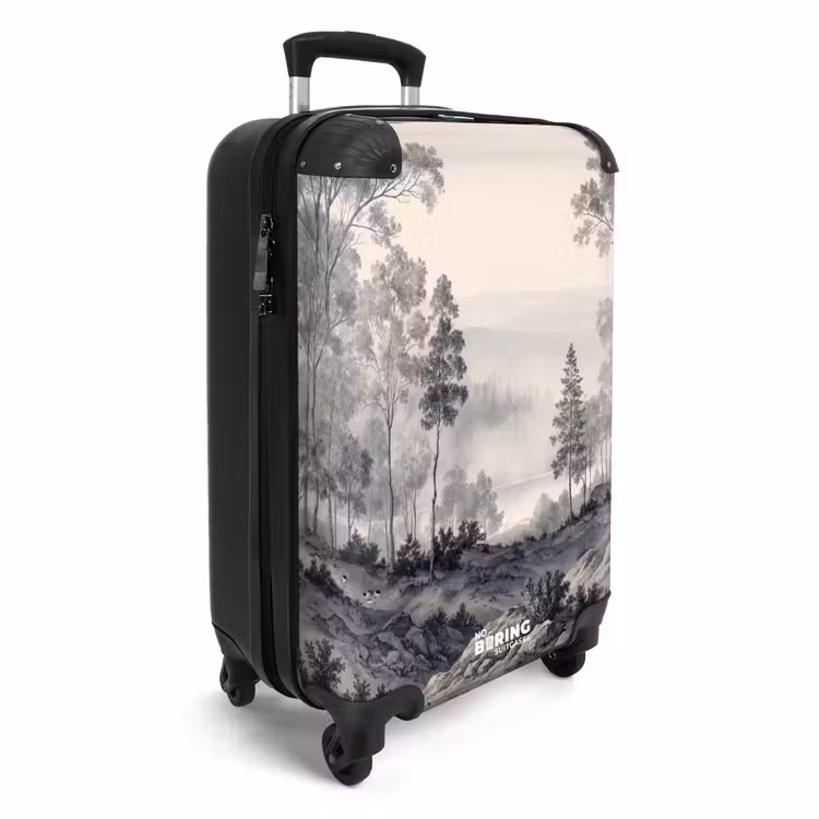 Mistig - Berglandschap - Illustratie NBS - Handbagage koffer - Volwassenen Unisex middel -productfoto_3d
