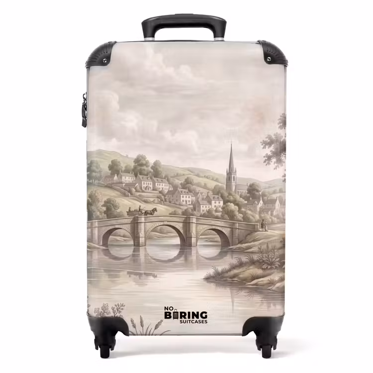 Koffer - Nostalgie – Brücke – Fluss - Nostalgie - Brug - Rivier NBS - Handbagage koffer - Volwassenen Unisex middel