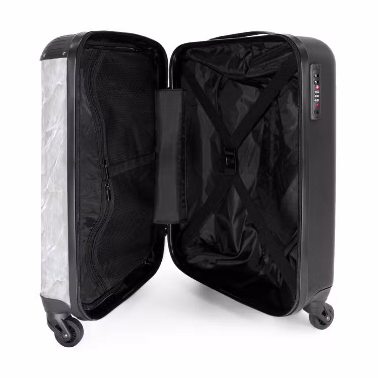Oppervlakte - Textuur - Grijs NBS - Handbagage koffer - Volwassenen Unisex middel -binnenkant