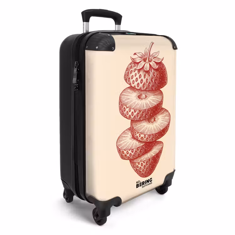 Koffer - Obst – Geschnitten – Illustration – Rot – Vintage - Fruit - Gesneden - Illustratie - Rood - Vintage NBS - Handbagage koffer - Vrouwen middel