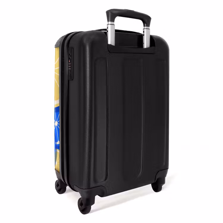 Koffer - Obst – Scheiben – Muster – Modern – Blau – Gelb - Fruit - Schijven - Patroon - Modern - Blauw - Geel NBS - Handbagage koffer - Vrouwen middel