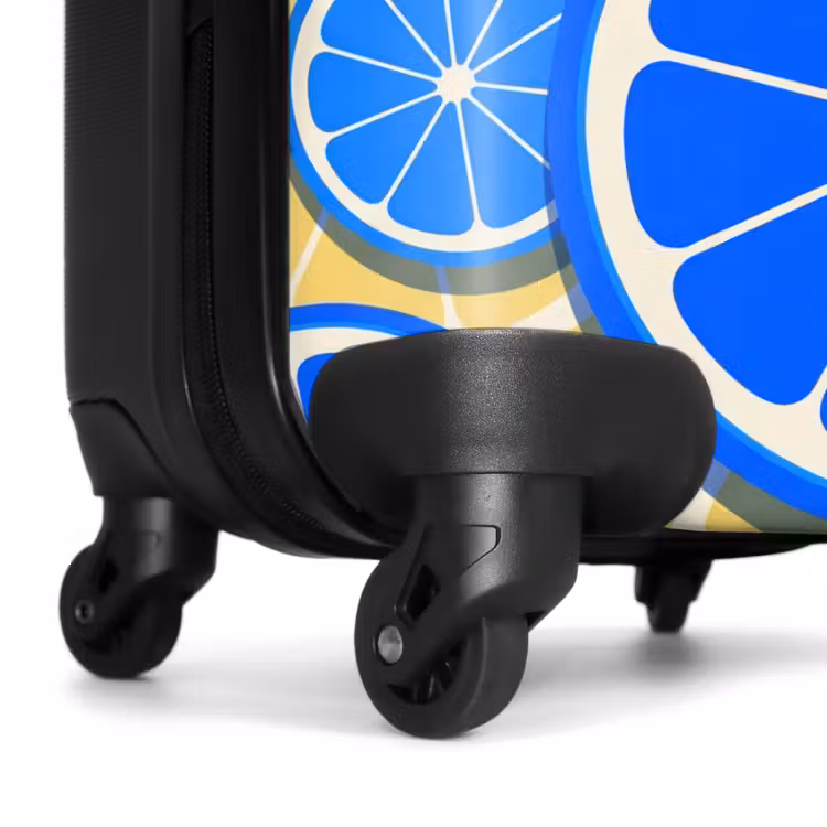 Koffer - Obst – Scheiben – Muster – Modern – Blau – Gelb - Fruit - Schijven - Patroon - Modern - Blauw - Geel NBS - Handbagage koffer - Vrouwen middel