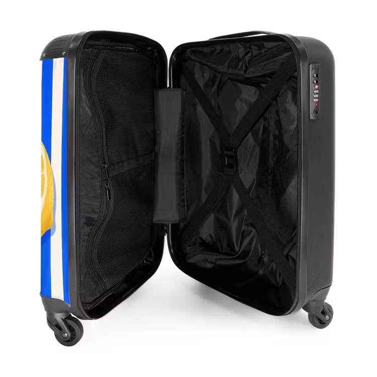 Koffer - Obst – Zitrone – Sommer – Gelb – Blau - Fruit - Citroen - Zomer - Geel - Blauw NBS - Handbagage koffer - Vrouwen middel