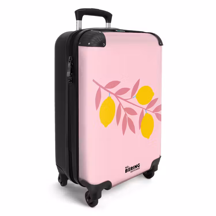 Koffer - Obst – Zweig – Natur – Abstrakt – Rosa - Fruit - Tak - Natuur - Abstract - Roze NBS - Handbagage koffer - Vrouwen middel