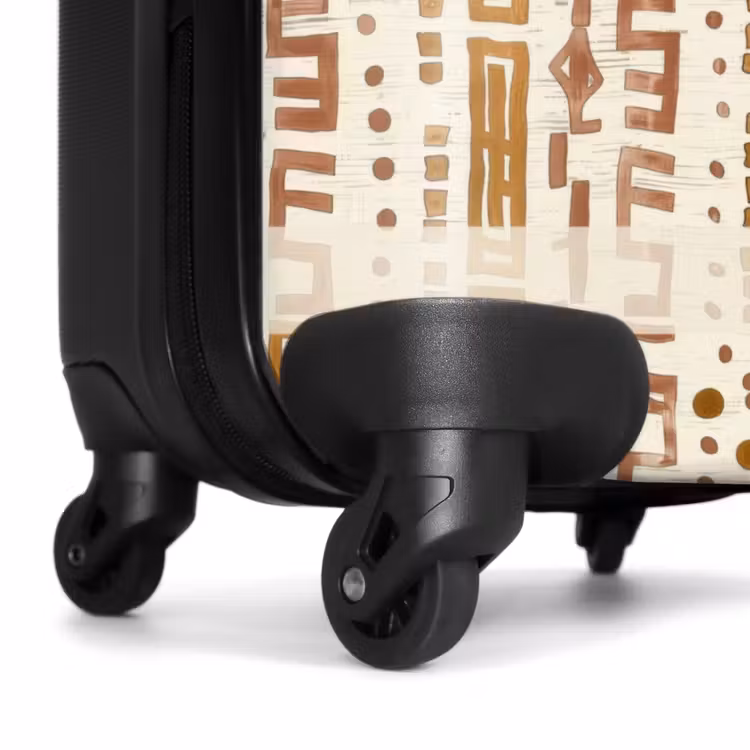 Koffer - Ockergelb – Ethnisch – Handwerklich – Muster - Okergeel - Etnisch - Ambachtelijk - Patroon NBS - Handbagage koffer - Volwassenen Unisex middel