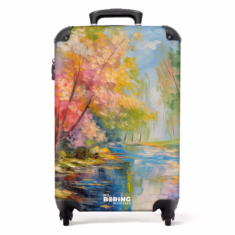 Olieverf - Landschap - Natuur - Kleurrijk NBS - Handbagage koffer - Unisex middel -productfoto_recht