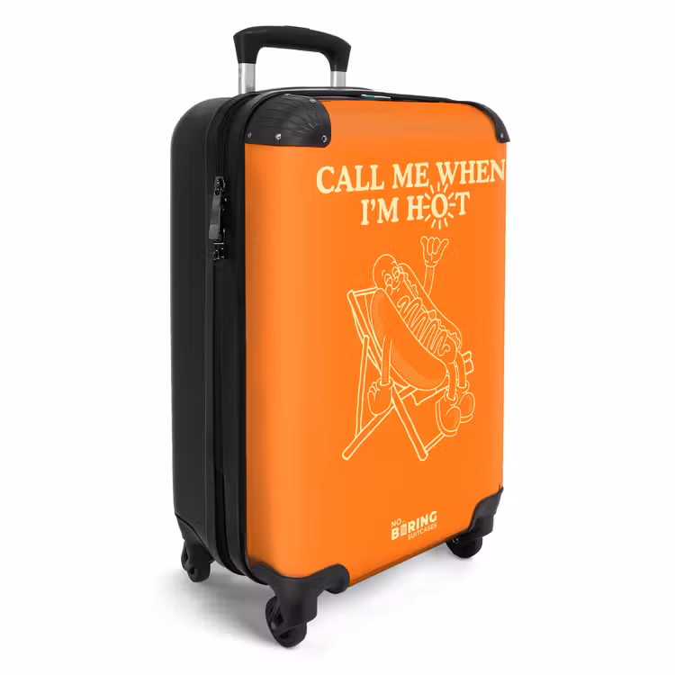 Koffer - Orange – Hotdog – Sonne – Weiß - Oranje - Hotdog - Zon - Wit NBS - Handbagage koffer - Volwassenen Unisex middel