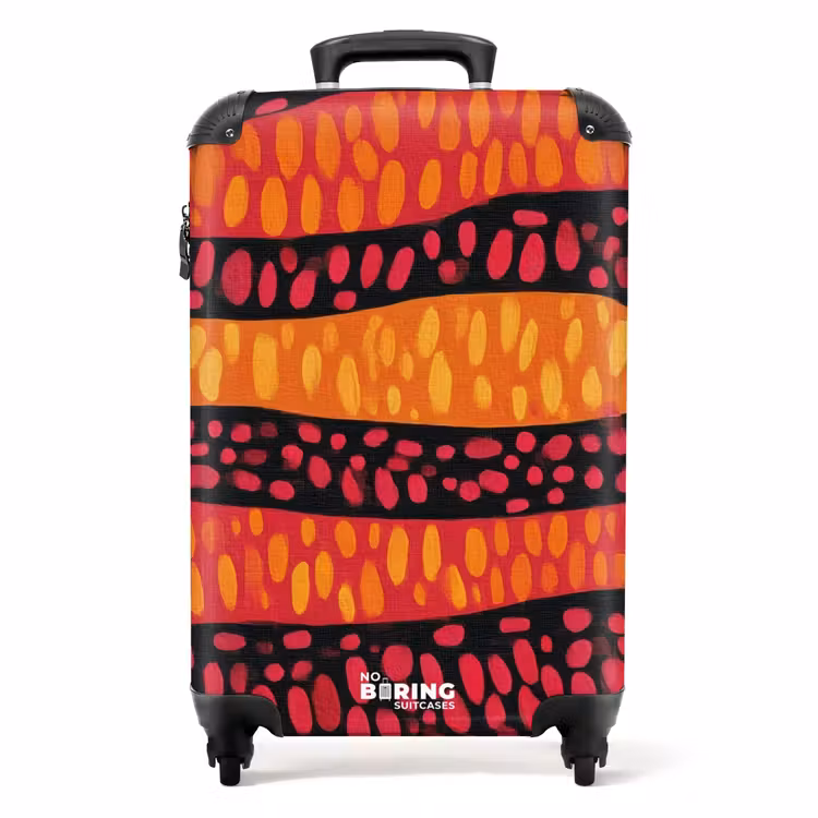 Koffer - Orange – Rosa – Ausdrucksstark – Muster - Oranje - Roze - Expressief - Patroon NBS - Handbagage koffer - Volwassenen Unisex middel