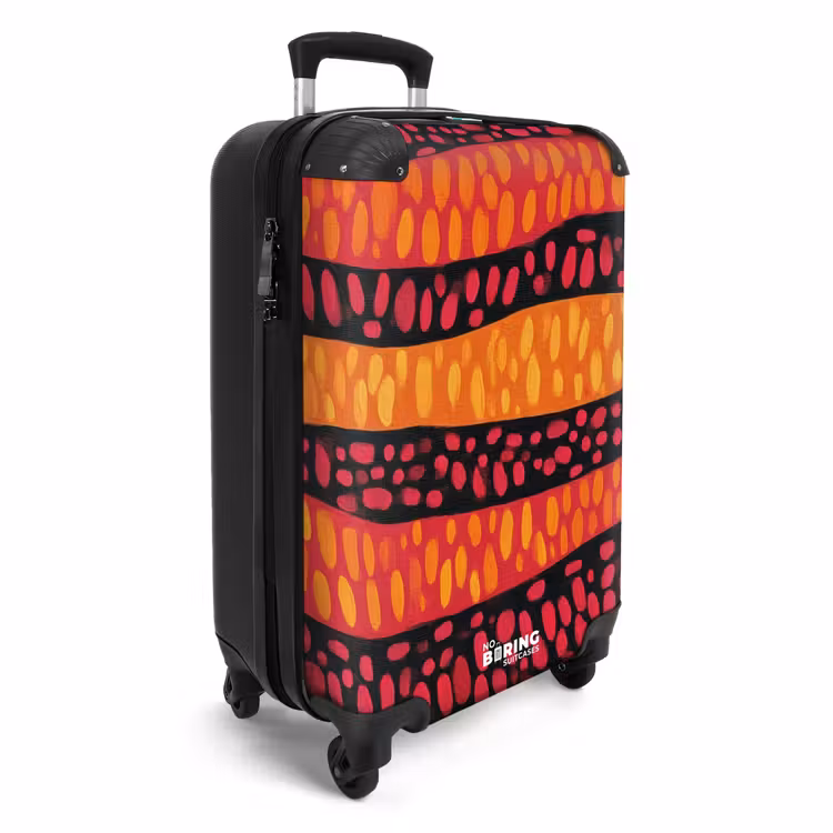 Koffer - Orange – Rosa – Ausdrucksstark – Muster - Oranje - Roze - Expressief - Patroon NBS - Handbagage koffer - Volwassenen Unisex middel