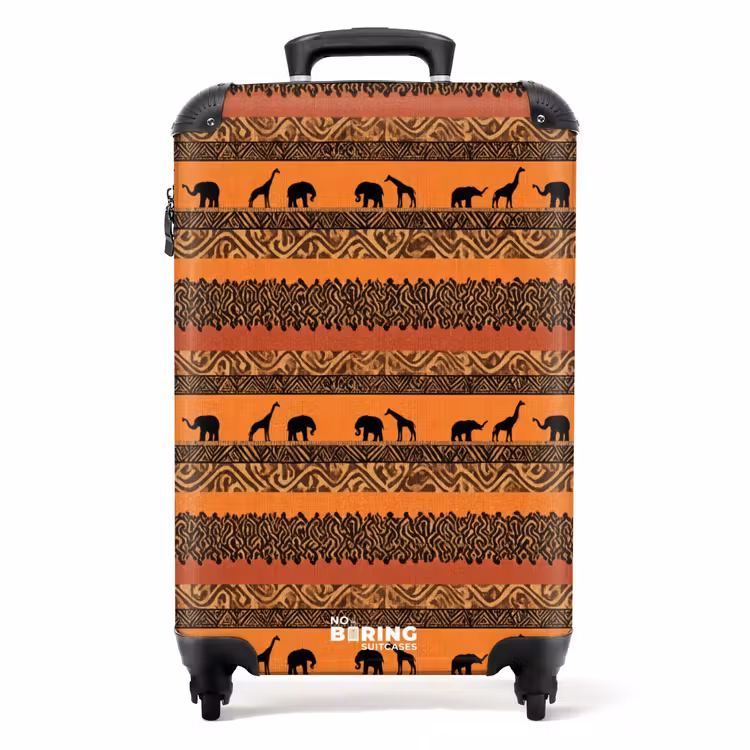 Koffer - Orange – Safari – Afrikaans – Tiere – Muster - Oranje - Safari - Afrikaans - Dieren - Patroon NBS - Handbagage koffer - Volwassenen Unisex middel
