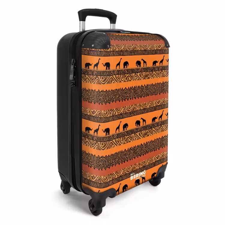 Koffer - Orange – Safari – Afrikaans – Tiere – Muster - Oranje - Safari - Afrikaans - Dieren - Patroon NBS - Handbagage koffer - Volwassenen Unisex middel