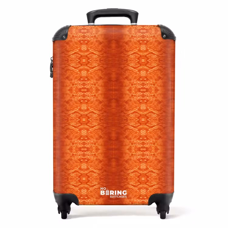 Oranje slangenhuid met symmetrische schubstructuur NBS - Handbagage koffer - Volwassenen Unisex middel -productfoto_recht