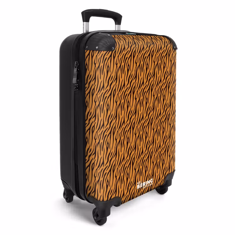 Oranje tijgerstrepen met vloeiend motief NBS - Handbagage koffer - Volwassenen Unisex middel -productfoto_3d