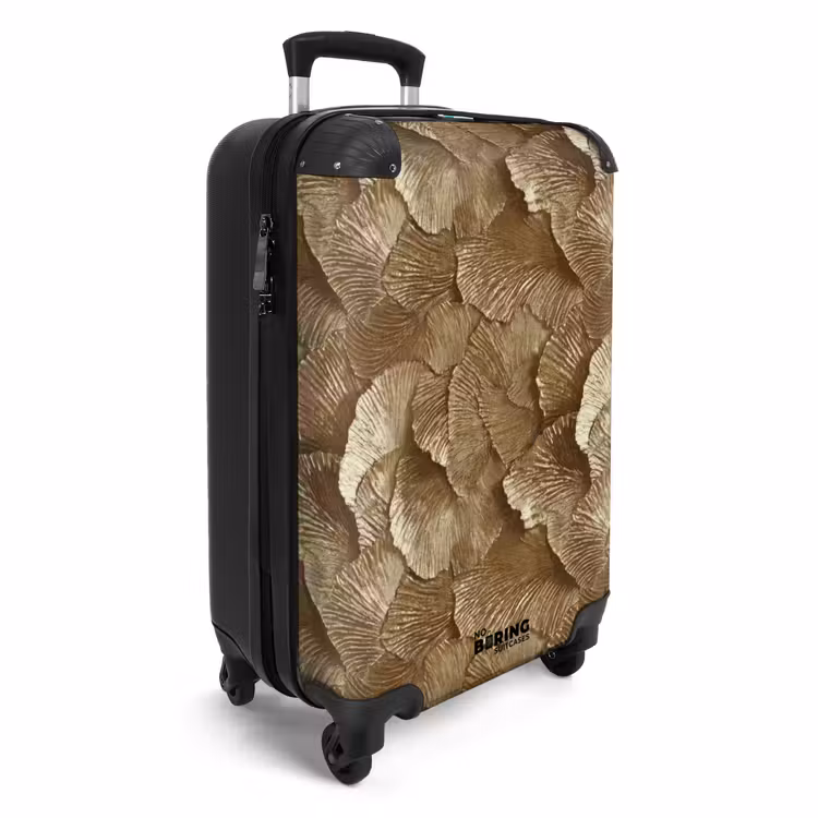 Organisch - Patroon - Bladeren - Goud NBS - Handbagage koffer - Volwassenen Unisex middel -productfoto_3d