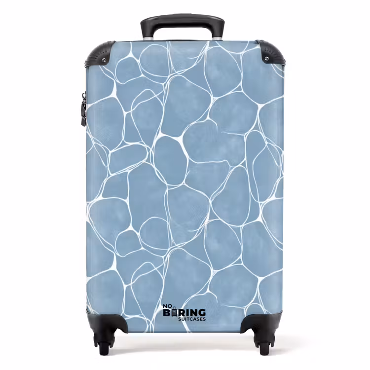 Organisch - Patroon - Blauw NBS - Handbagage koffer - Volwassenen Unisex middel -productfoto_recht