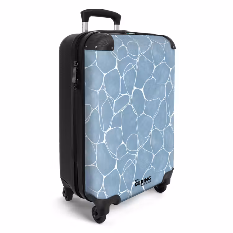 Organisch - Patroon - Blauw NBS - Handbagage koffer - Volwassenen Unisex middel -productfoto_3d