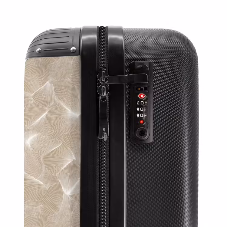 Organisch - Textuur - Beige NBS - Handbagage koffer - Volwassenen Unisex middel -slot