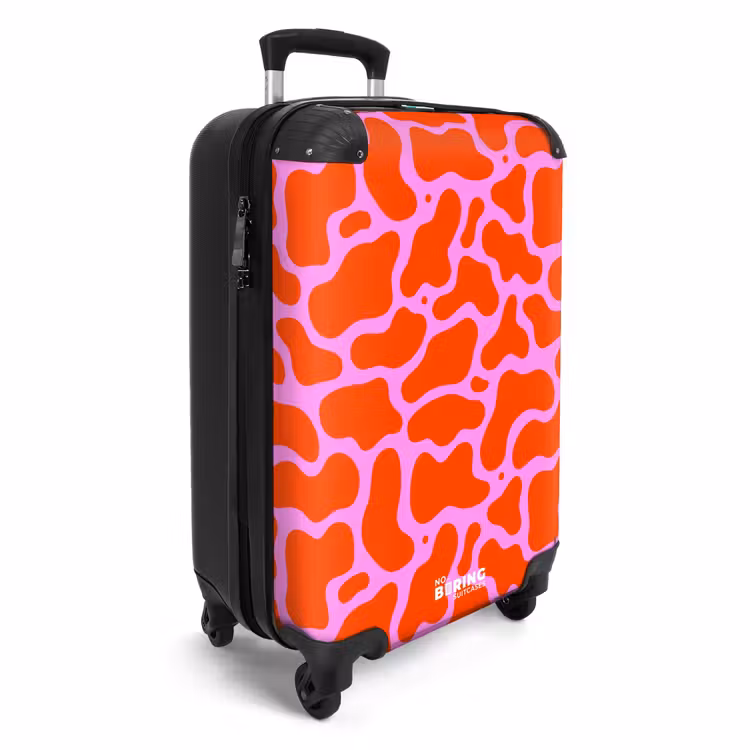 Organisch vlekkenpatroon in rood en roze NBS - Handbagage koffer - Kinderen Unisex middel -productfoto_3d